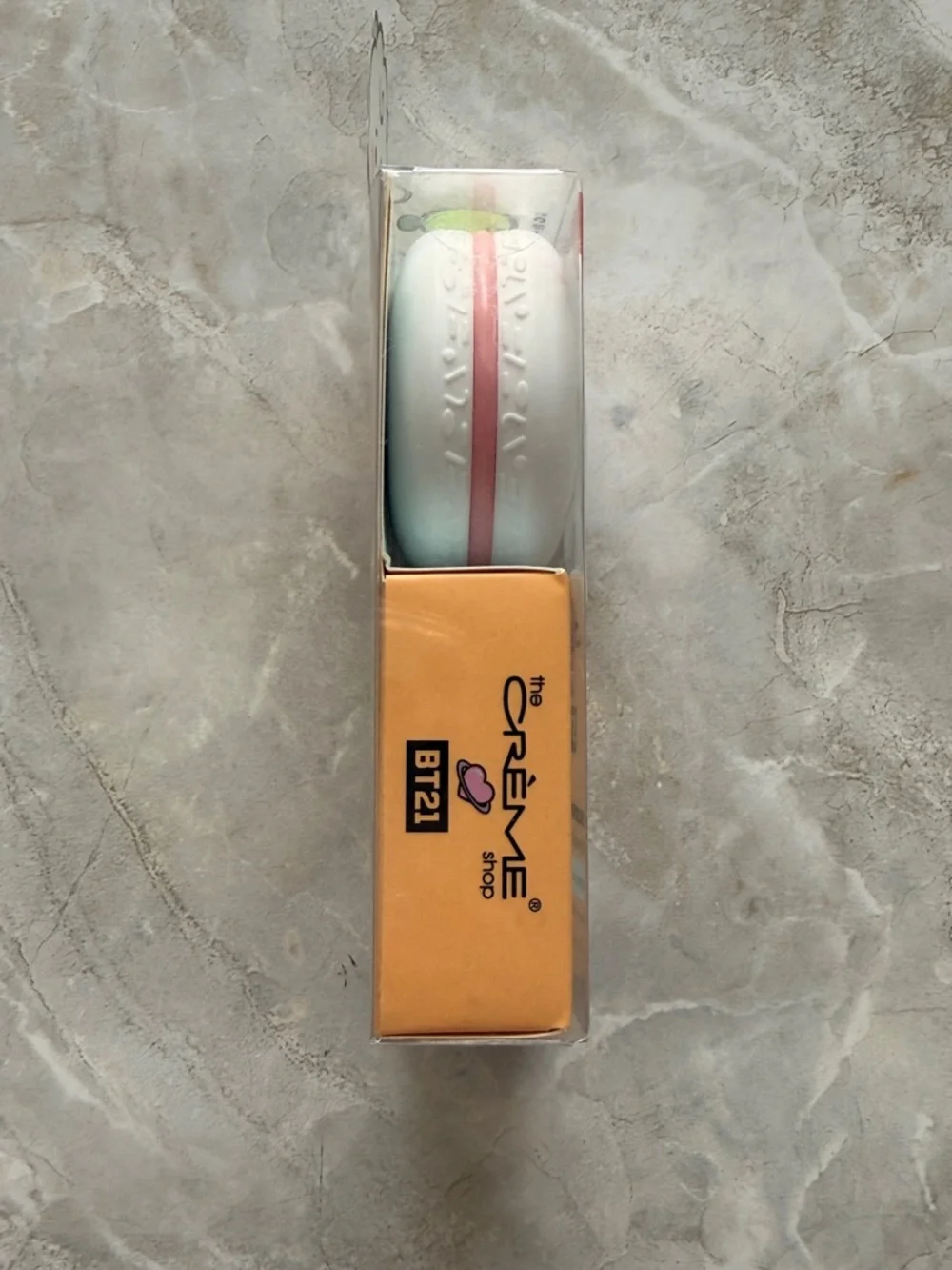 The Crème Shop x BT21 Macaron Lip Balm RJ Coral Tinted Honeydew Limited Edition